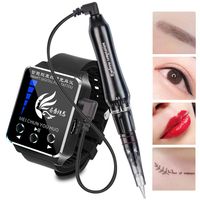 Watch touch screen permanent makeup tattoo pmu needles and tip machine for eyebrow lip eyeline mts system rechargeable battery231V
