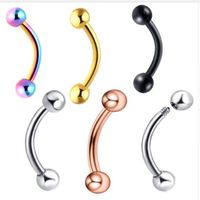16 Gauge Stainless Steel Eyebrow Rings Anodized Lip Bars Nose Studs Cartilage Tragus Barbell Body Piercing Jewelry198c