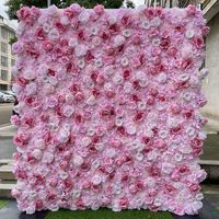 Dekorative Blumen Kränze künstliche Hochzeitswandpanel und falsche rosa Rose für Hintergrunddekoration GY864Decorativ