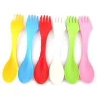 3 In 1 Plastic Flatware Spoon Fork Knife Cutlery Sets Campin...