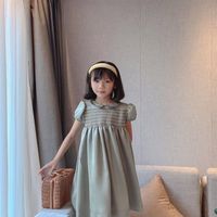 high quality satin Baby Dresses Cute Summer Girls Clothes Princess Dress for 3-12 years old toddler kids fashion outwear314a