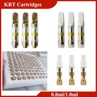 KRT Glass Carts Ceramic Coil Vape Cartridges 0.8ml 1.0ml Empty Atomizer 510 Thread Thick Oil Cartridge Vaporizer