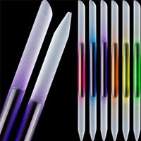 Glass Cuticle Pusher Glass Stick Set Double Sided Nail Files Manicure Pedicure Precision Filing Remover Tool Buffer 6pcs color