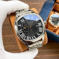 Mens 시계 자동 기계식 시계 43mm 비즈니스 손목 시계 스테인리스 스틸 워치 밴드 Montre de Luxe