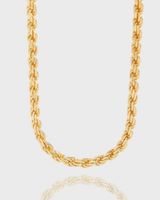 3mm Versatile neutral gold Chains fried dough twist Necklace Sterling 18K Gold Plated Silver S925