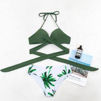 Kadın Mayo Seksi Yüksek Bel Bikini Mujer Mayo Bandeau Baskılı Bandaj Beachwear Maillot de Bain Femme 2022