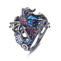 Turkish Handmade 925 Silver Flower Spider Sapphire Women Ring Fashion Jewelry Gift US Size 6-10192K