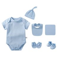 Giyim Setleri 6 adet Bebek Kız Giysileri Takım Elbise Unisex Katı Doğan Pamuk Bodysuits Erkek Pijama Kısa Kollu Ev Teknik Ropa