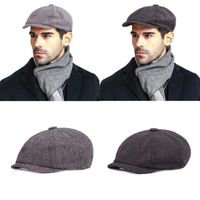 Berets Männer Vintage Beret Tweed Peaky Blinder Hut Sboy Frühling Winter Flat Peaked Hats Maler