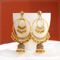 2020 Antique Gold Boho Big Round Circle Gypsy Tribal Drop Earrings For Women Vintage Bell Tassel Earring Womens Jewellery347h