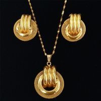Gold Color Necklace set With Stud Earrings Sexy Jewelry For ...
