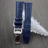 Relógio de couro tira a banda de relógio azul com barra de primavera para IWC Air Free in Stock