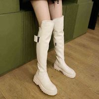 مصمم-الأحذية الدافئة الفراء الشتاء الثلوج النساء جلد طبيعي أزياء منصة السيدات أحذية النساء على الركبة عالية 1202