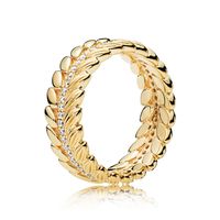 Luxury 18K Yellow Gold Grains of Energy Ring Original Box for Pandora 925 Sterling Silver Shine grain Ring Women Wedding Gift298P