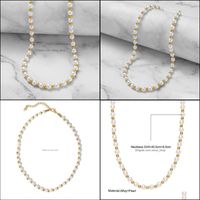 Pendant Necklaces Pendants Jewelry Retro Elegant Pearl Necklace Simple Fresh Bead String Clavicle Chains Fashion Bride Wedding Choker Acce