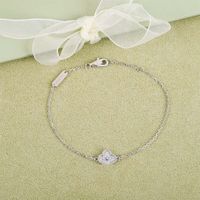 S925 silver mini flower bracelet with all diamond for women wedding jewelry gift WEB115273a