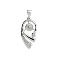 925 Sterling Silver Blank Pendant Settings Base Cubic Zirconia Pearl Findings DIY Jewellery Making 5 Pieces275x