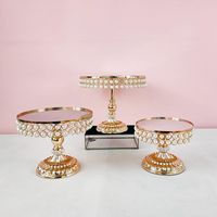 Altro Bakeware Style Pearl Stand Gold Cupcake Home Party Round Wedding Birthday Beapdate Display Piedista Display decoro