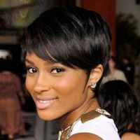selling good quality short cut striaght full wig simulation human hair short straight full wig with bangs for black women259t