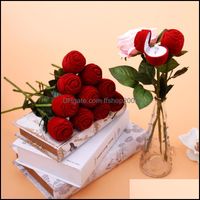 Sieradenboxen verpakking display cadeau bruiloft roosvormige ringdoos mini schattige rode draagtas voor ringen dozen89 Q2 drop levering 2021 lo6