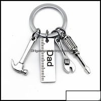 Anahtar Yüzük Takı Mini El Aletler Zincirleri Halka Anahtarı Tornavida Çekiç Anahtar Kez Tutucu Paslanmaz Çelik Keyrin Dhbju