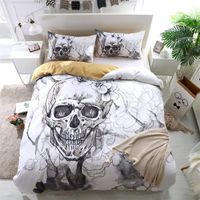 3d Flowers Skull Duvet Cover With Pillowcases Sugar Skull Bedding Set Au Queen King Size Flower Soft Bed Covers275s