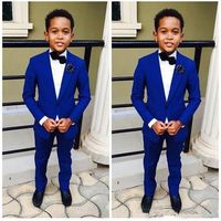 Royal Blue Boy Formal Suits Dinner Tuxedos Little Boy Groomsmen Kids Children For Wedding Party Prom Suit Formal Wear (Jackets+Pan277l