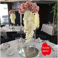 Party Decoration Wedding Acrylic Centerpiece Flower Stand Arch Mariage Crystal Rectangular For Home Table Backdrop DecorationParty
