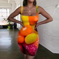 Gelegenheitskleider Marke Süßigkeitenkleid Frauen Food Vestido sexy farbenfrohe Damen Regenbogen Sundant Fondant 3D Print Womens Clothing Clubcasual
