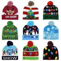 LED Christmas Hat Sweater Sweater Beannibed Beanie Christmas Light Up Knust Hat Gift Christmas For Kids Xmas New Year Decorations Sxjun16