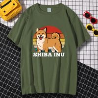 Herren-T-Shirts Hund Shiba Inu Print T-Shirts Sommer Kurzarm Harajuku O Hals Streetwear Tee Kawaii Cartoon Frau Casual Shirtsmen's's
