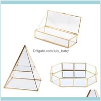 Packaging & Jewelrytrinket Storage Case Shinnie Women Jewelry Dispaly Stand Pyramid Clear Glass Box Jewellery Display Vanity Tray 3300