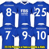 Leicesters city soccer jerseys 22 23 VARDY TIELEMANS MADDISO...