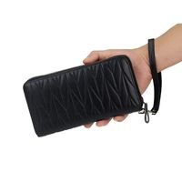 패션 Womens 긴 지갑 대용량 가죽 클러치 백 RFID 도난 방지 브러시 오르간 카드 가방 헤드 레이어 지퍼 도매 코인 지갑