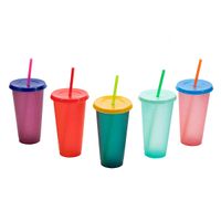 Mugs Plastic Cups Tumblers With Lids Sts Reusable Cup Summer...