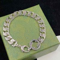 Silver Letter Ladies Link Hip Hop Hollow Women Bracelets Vintage Female Party Bracelet for Christmas Gifts