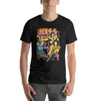 Camisetas masculinas banda beijo rock rock roll heavy metal de camiseta de camiseta imprimida mass roupas de luva curta de bonde de tampas grandes de tampas grandes teemen