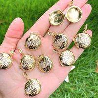 Colares pendentes de alta qualidade revestimento de ouro de zircão cúbico letras em volta para o dia das mães Mãe presente de jóias de colares