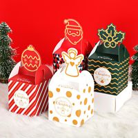 Christmas Decorations 5Pcs Candy Gift Box Bag Angel Santa Claus Cupcake Apple For Year Party Decor Navidad
