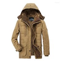 남성용 파카 스 2022 캐주얼 재킷 패션 겨울 남성 모피 트렌치 두꺼운 오버 코트 가열 재킷면 따뜻한 코트 긴팔 스트라스 22