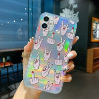 Wacky cartoon fingers pattern photo frame transparent phone cases with laser paper for iphone 13 13promax 12 11 pro promax XS XR 7plus 8 SE2020