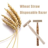 10 20 30 Pieces Eco-friendly Manual Wheat Straw Disposable Biodegradable Material Two Layer Blade Shaving Razor271q