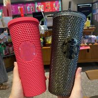 Diamond Radiant Goddess Starbucks Copo com logotipo 710ml verão copos de água fria copo com caneca de café de plástico Durian