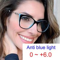 Солнцезащитные очки модные готовые очки для чтения квадратные оптические очки против синего света прозрачная