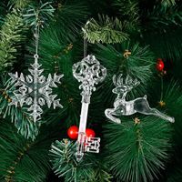 Christmas Decorations Tree Pendant Decoration Creative Acrylic Transparent Snowflake Key Deer Shaped Year 2022 Home DecorChristmas