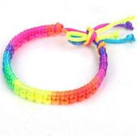 Brand New 50 pcs lot Fashion Colorful Hand-knit Nylon Charms Bracelets Cord Friendship Bracelets rainbow color229a