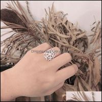 Cluster -Ringe Schmuck KOFSAC Trendy ausgezeichneter 925 Sterling Sier Ring für Frauen glänzend Zirkon Schneeflocken Gi Dhjwe