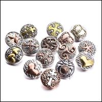 Klamry Haczyki Odkrycia biżuterii Komponenty metalowe serce gwiazda żółwia Kształt Snap Button 18 mm Snaps Buttons DIY kolczyki Naszyjka