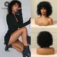 Wigs Women Synthetic Wigs explosive Head black Full Head Small Curly Short Wig Cosplay Women Have Bangs Wigs 220601