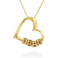 Personalized Heart Necklace Jewelry Custom Gold Plated 17 Be...